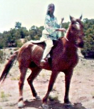 On my horse in Santa Fe